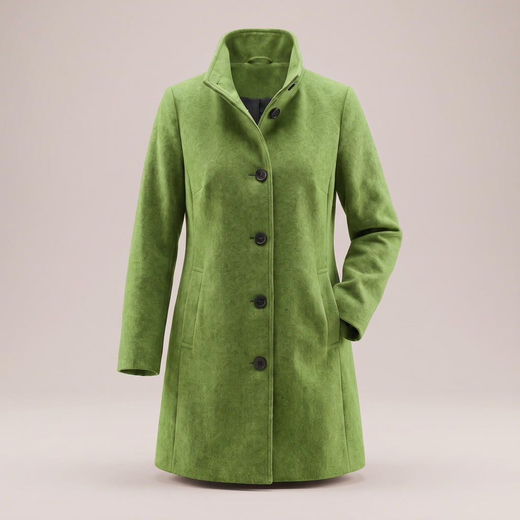 Women’s Funnel Collar Single-Breasted Coat