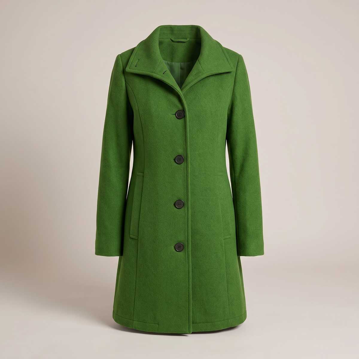 Women’s Funnel Collar Single-Breasted Coat
