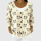 Women's Colorblock V-Neck Button-Front Cardigan