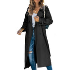 Women’s Lightweight Double-Breasted Maxi Trench Coat