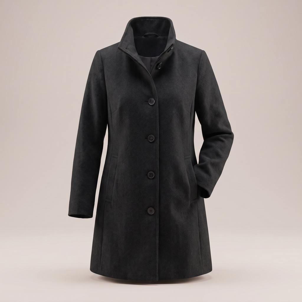 Women’s Funnel Collar Single-Breasted Coat