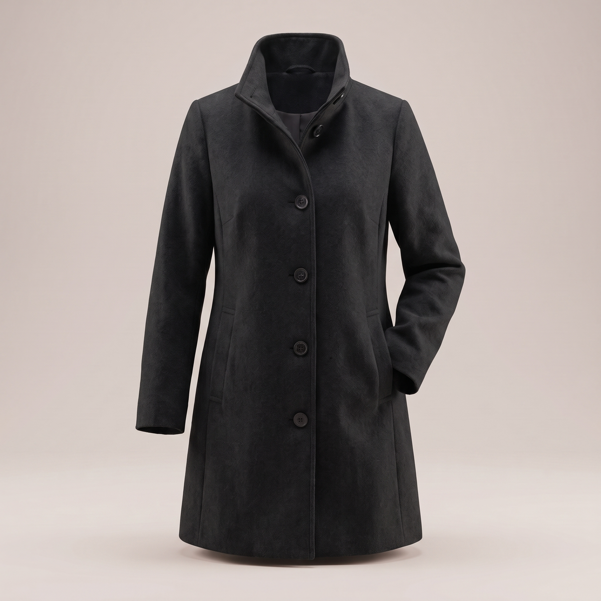 Women’s Funnel Collar Single-Breasted Coat