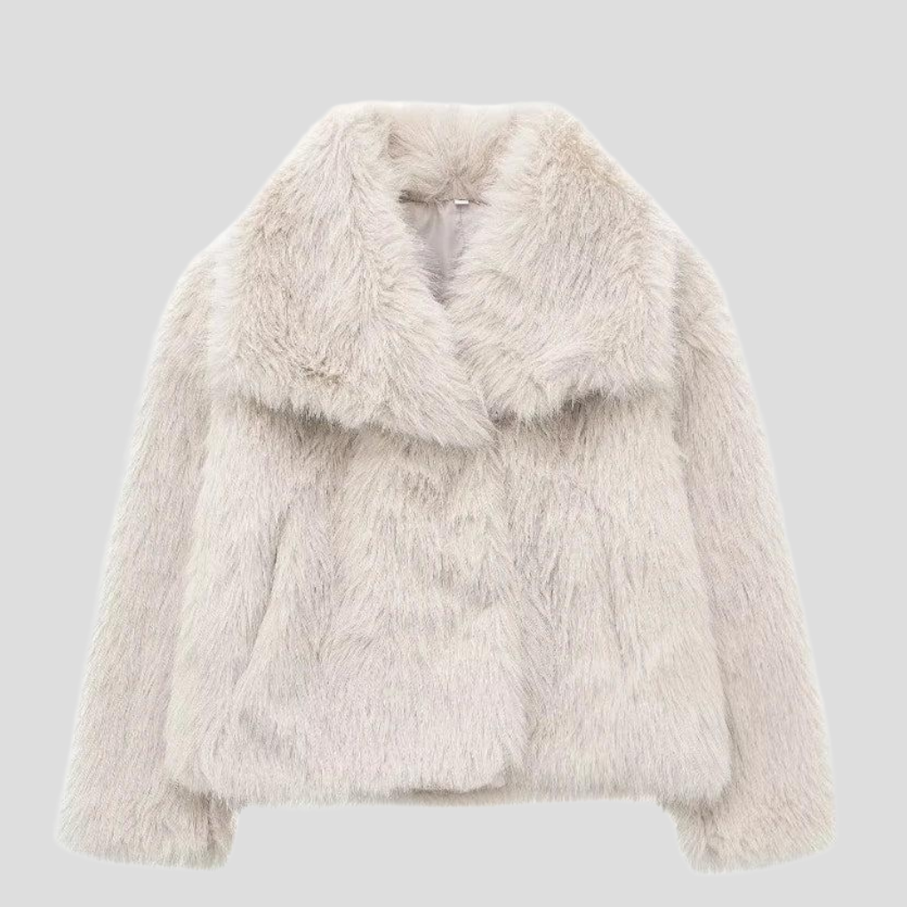 Women’s Oversized Collar Faux Fur Short Coat