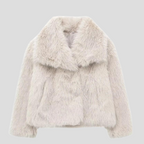 Women’s Oversized Collar Faux Fur Short Coat