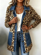 Women’s Longline Jacket with Denim Trim