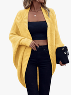 Women’s Oversized Ribbed Knit Batwing Cocoon Cardigan