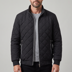 Men’s Fleece Lined Diamond Quilted Bomber Jacket