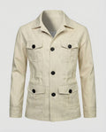 Men’s Linen-Look Four Pocket Safari Jacket