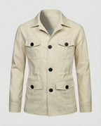 Men’s Linen-Look Four Pocket Safari Jacket