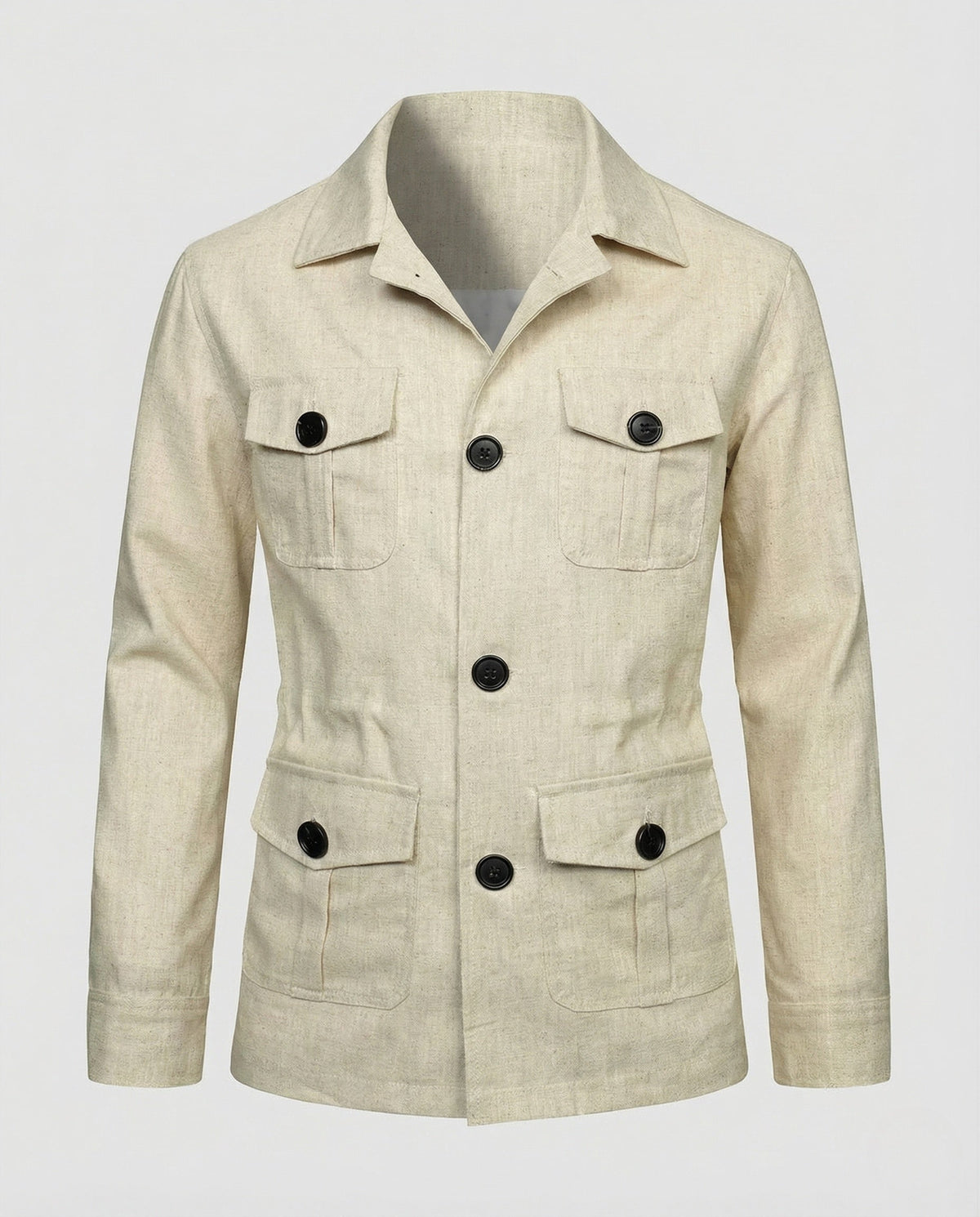 Men’s Linen-Look Four Pocket Safari Jacket