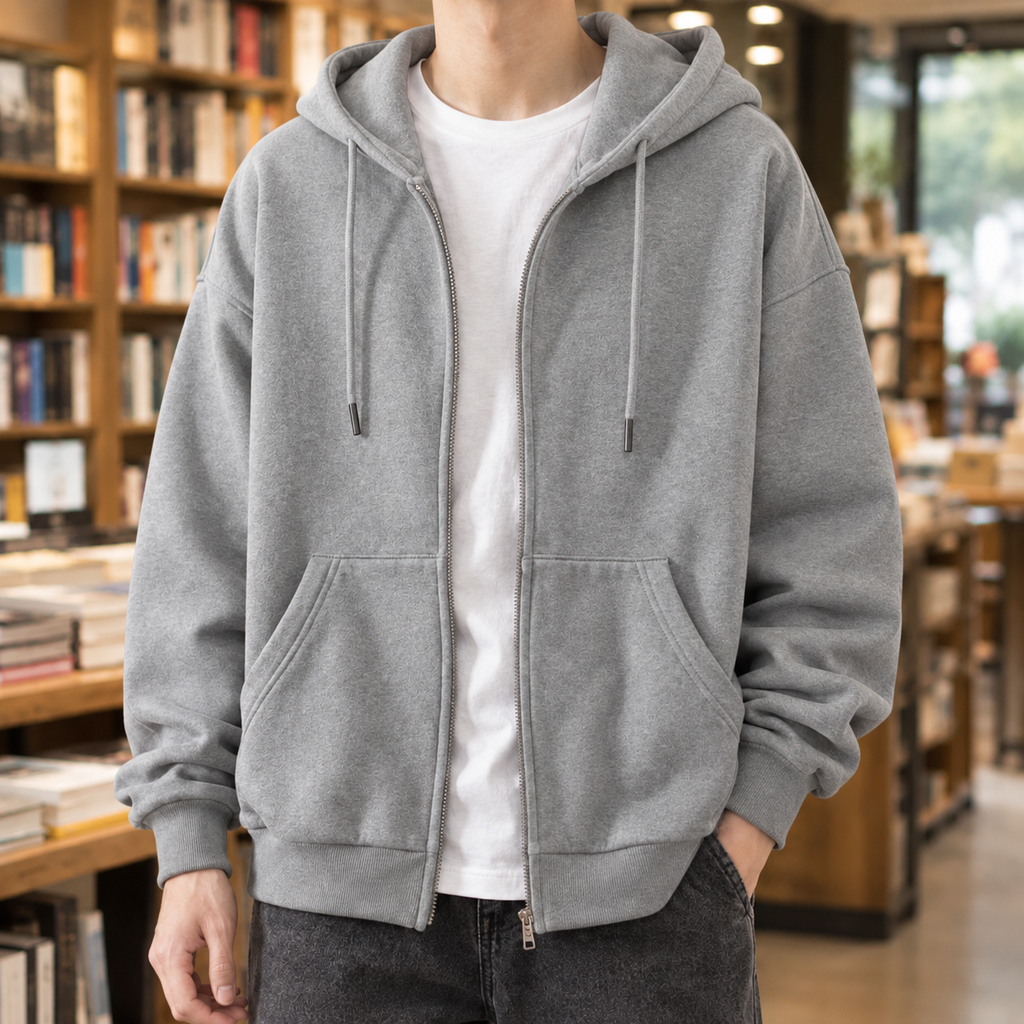 Men’s Oversized Zip-Up Hoodie