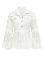 Women’s Longline Jacket with Denim Trim