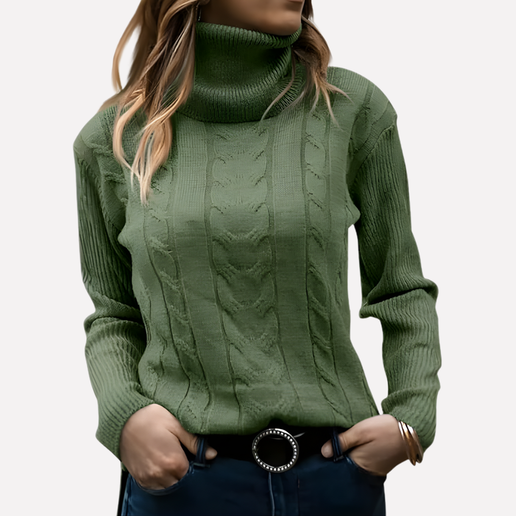 Women’s Cable Knit Turtleneck Sweater