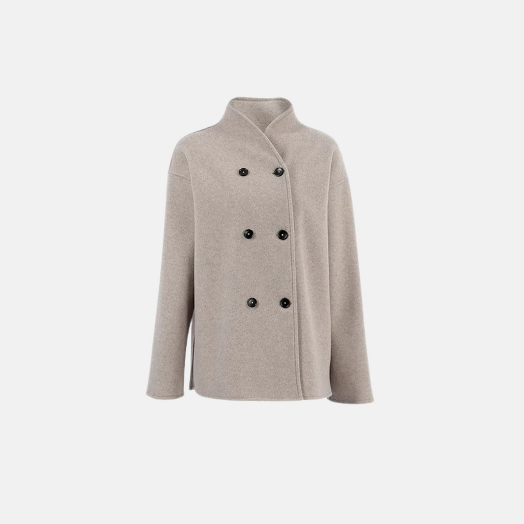 Women’s Double-Breasted Stand Collar Short Coat