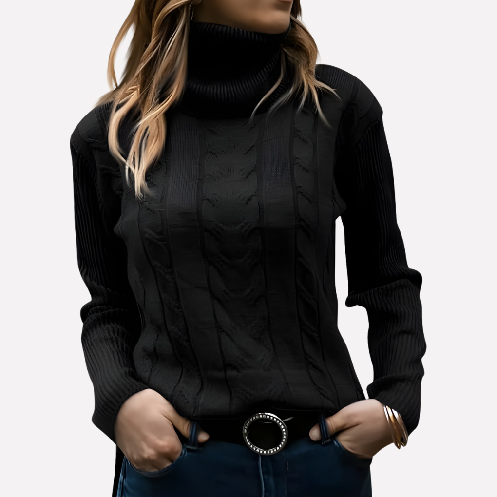 Women’s Cable Knit Turtleneck Sweater