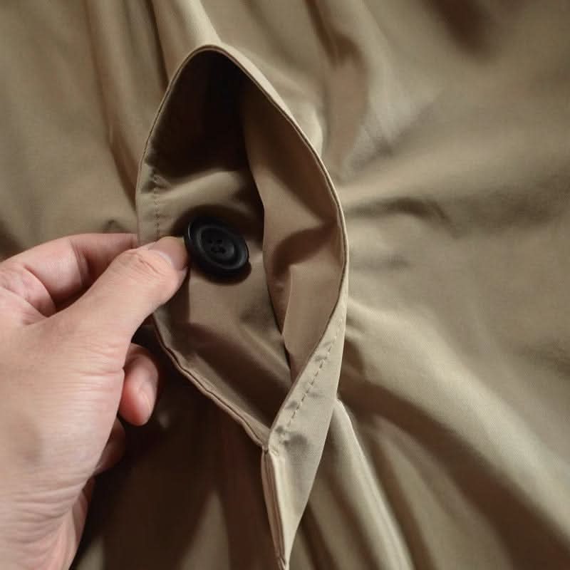 Men's Longline Button-Front Trench Style Coat