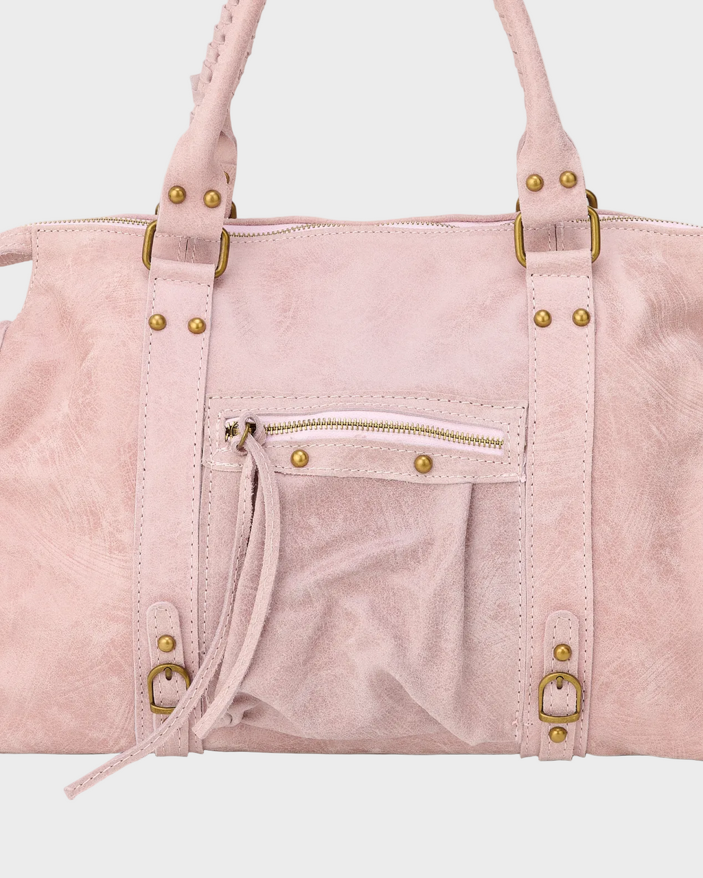Women’s Faux Suede Studded Tote Bag