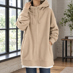 Women’s Oversized Longline Zip-Up Hoodie