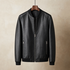 Men’s Faux Leather Bomber Jacket