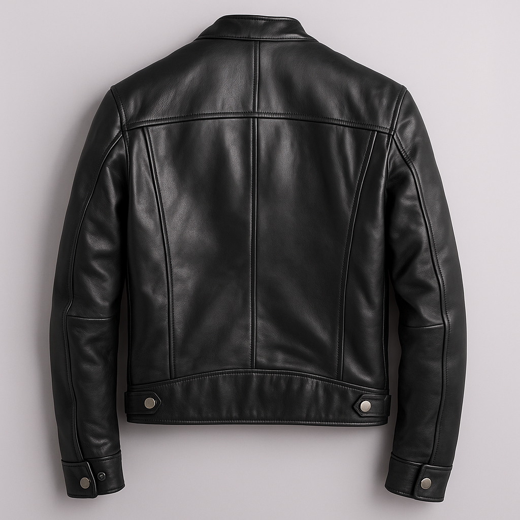Men’s Vintage Burnished Faux Leather Racer Jacket