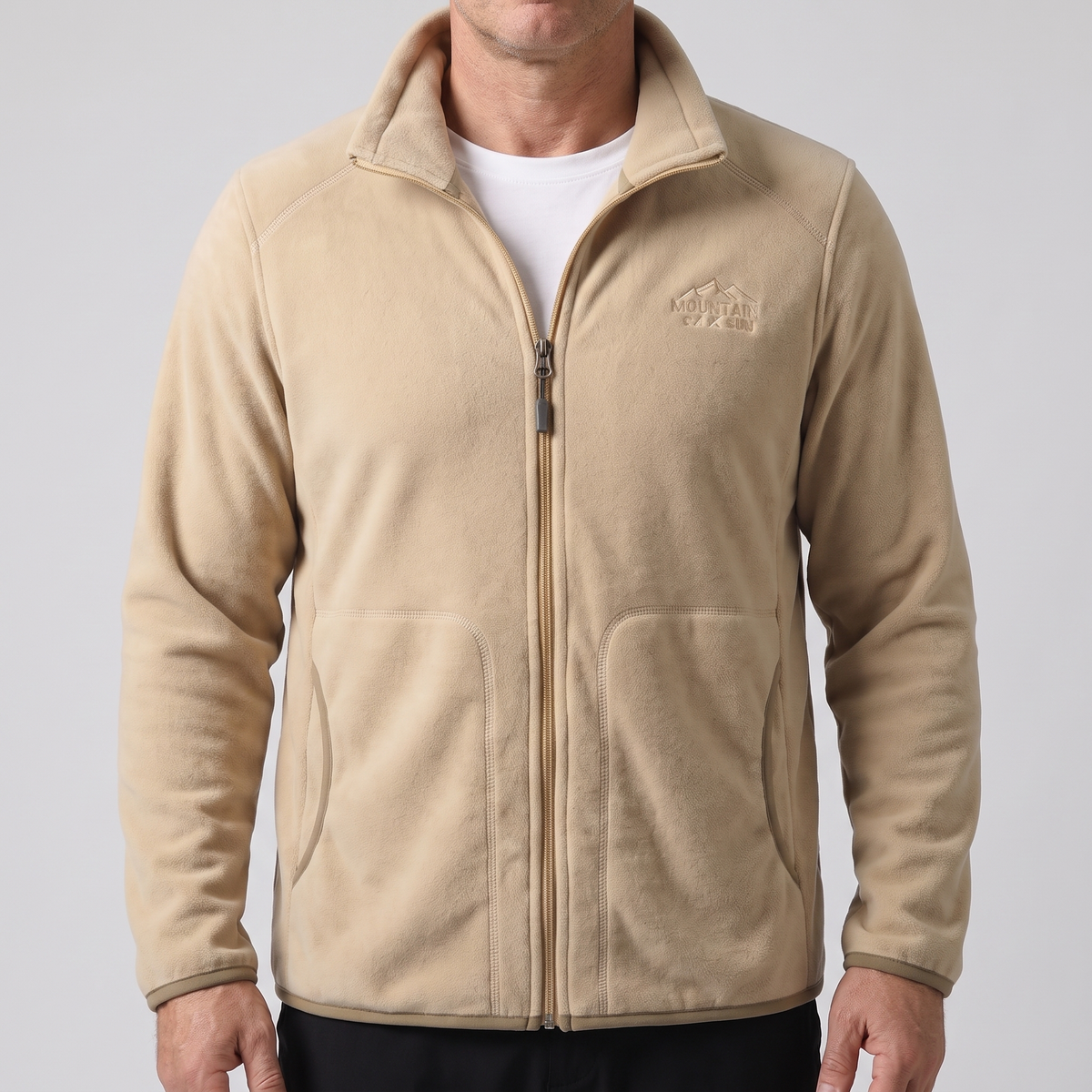 Men’s Full-Zip Fleece Jacket with Stand Collar