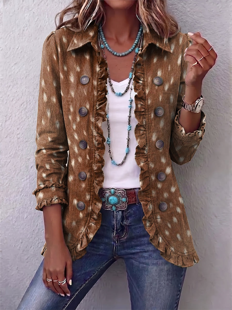 Women’s Longline Jacket with Denim Trim