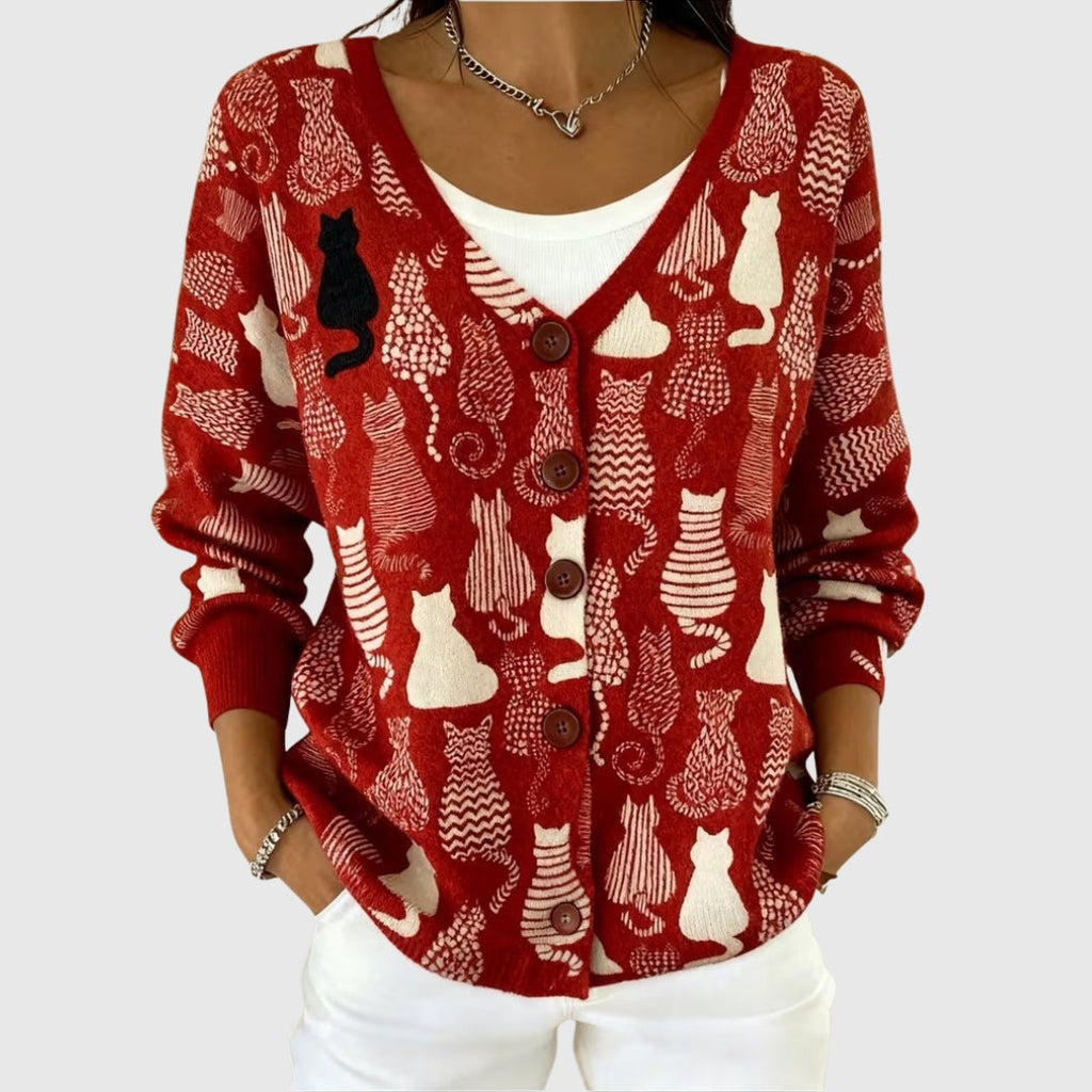 Women's Colorblock V-Neck Button-Front Cardigan