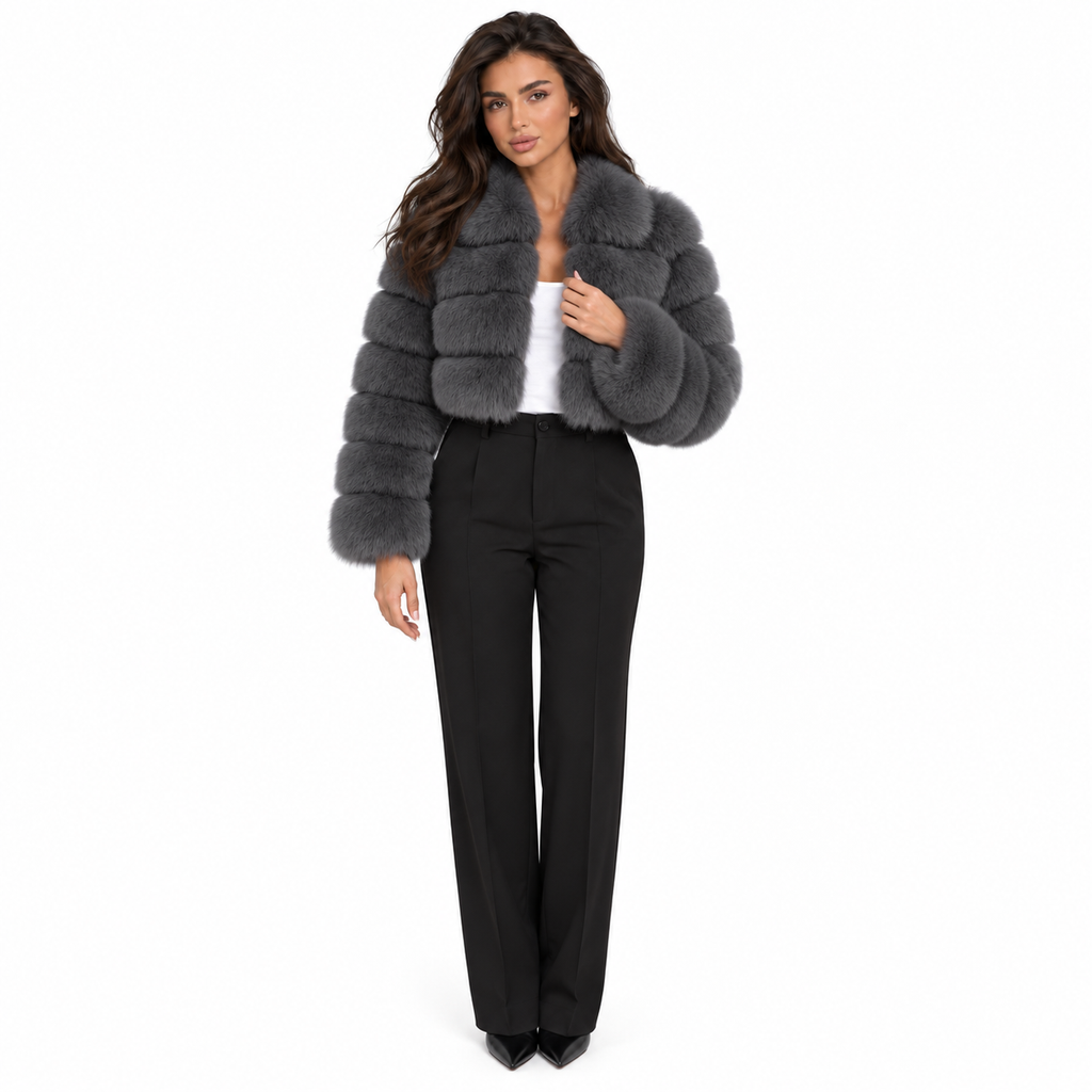 Women’s Cropped Faux Fur Jacket