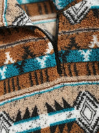 Men’s Southwestern Print Sherpa Fleece Quarter-Zip Pullover
