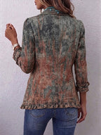 Women’s Longline Jacket with Denim Trim